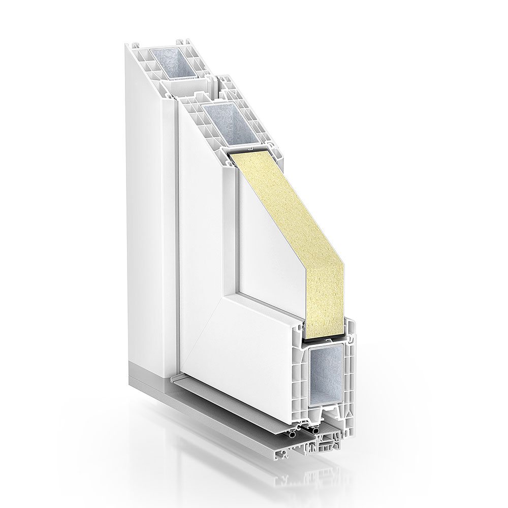 Estructura de la puerta Kömmerling 76 Puerta con panel ciego