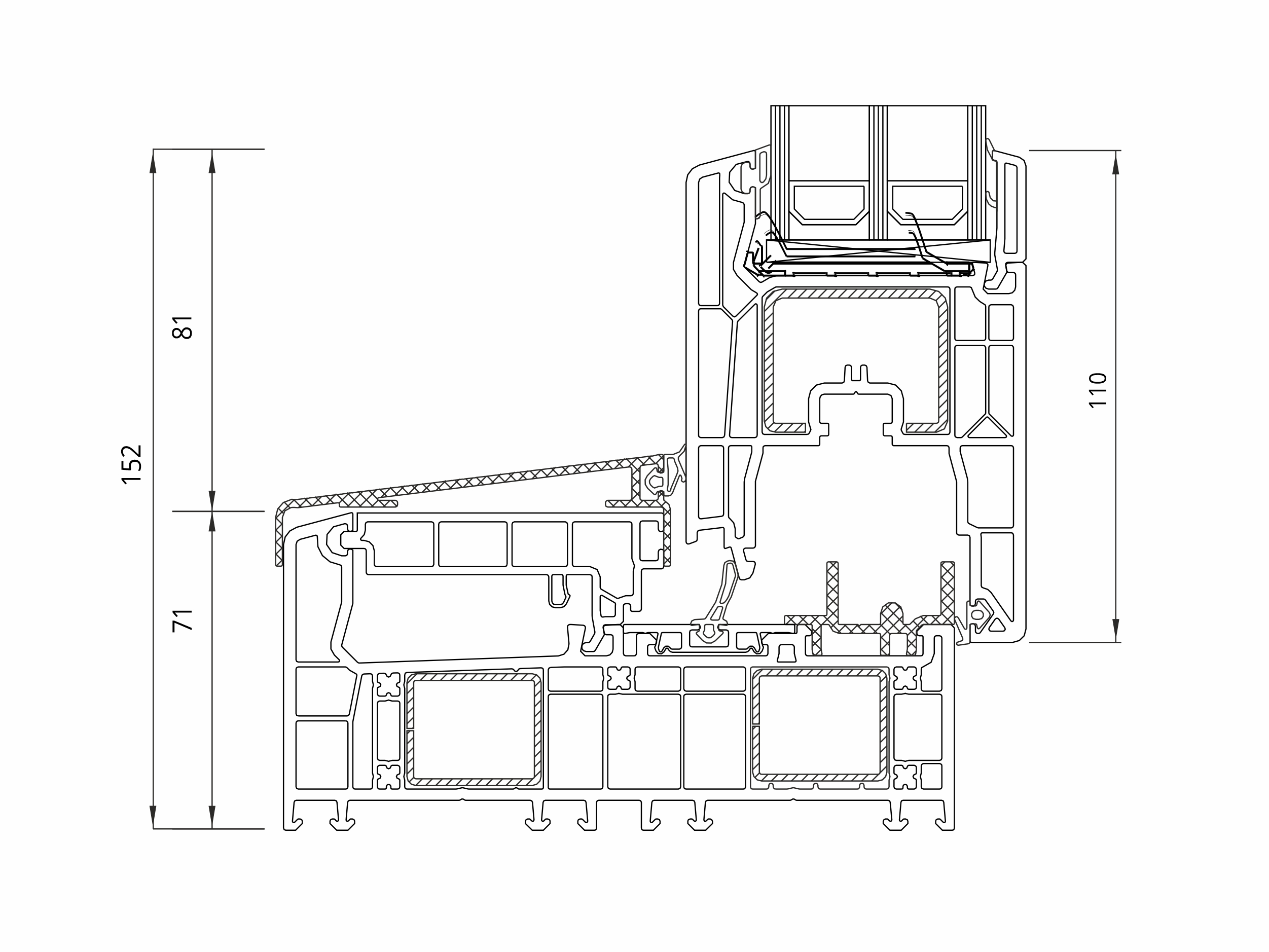 Plano del perfil Veka Vekamove