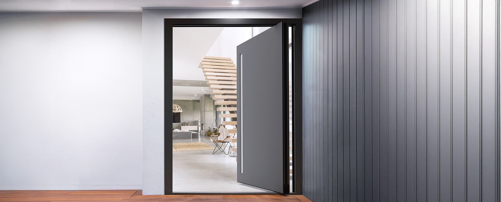 Sección del perfil de la puerta Cortizo Millennium Plus 80