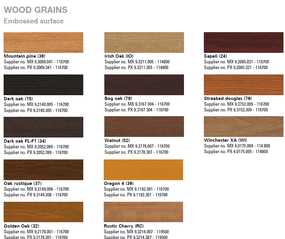 Kömmerling colors. Page 1