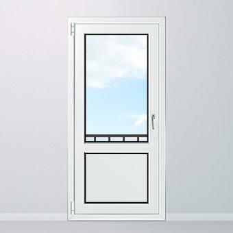 Puerta de balcón con inserto de vidrio