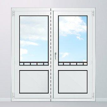 Puerta de balcón sin montante con insertos de vidrio