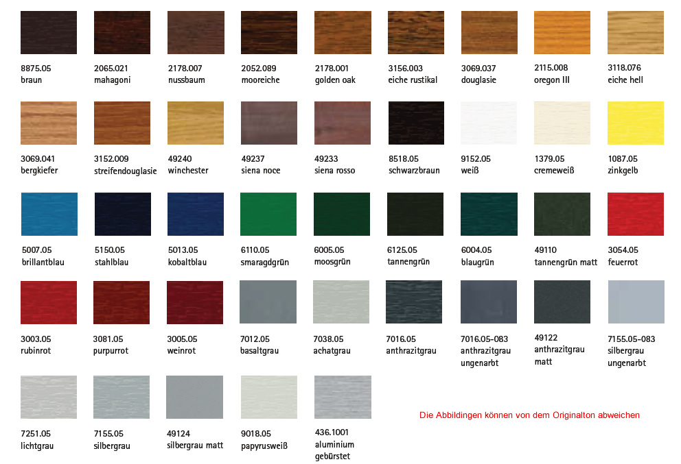 Paleta de colores Veka